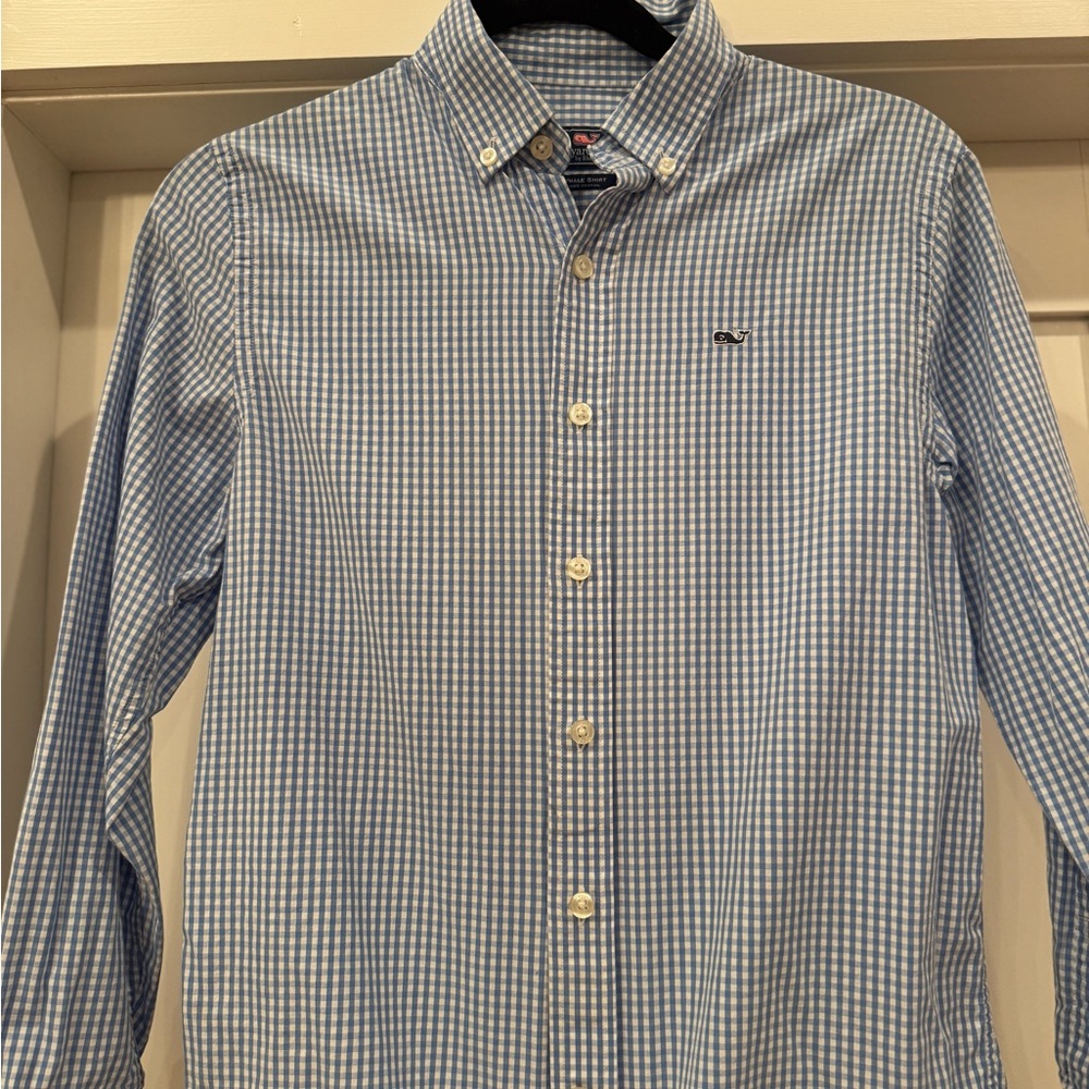 Boys Vineyard Vines Blue Gingham Shirt